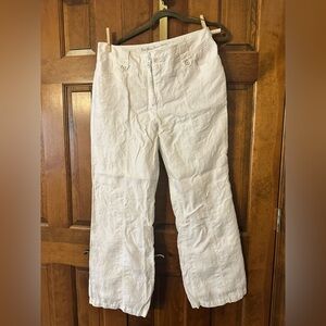 Per Una Pure Linen Pisa Rise White Chinos Wide Leg Women’s size 16 R Linen pants